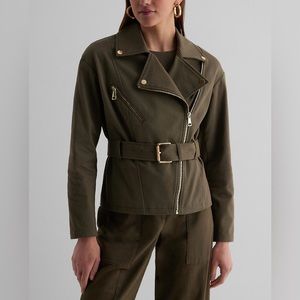 NWTS Express Belted Twill Moto Jacket